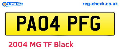 PA04PFG are the vehicle registration plates.