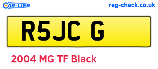 R5JCG are the vehicle registration plates.