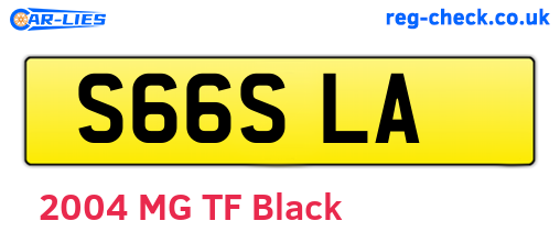 S66SLA are the vehicle registration plates.