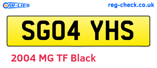 SG04YHS are the vehicle registration plates.