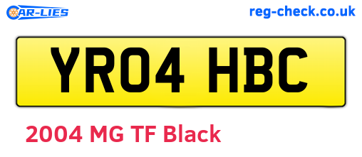 YR04HBC are the vehicle registration plates.