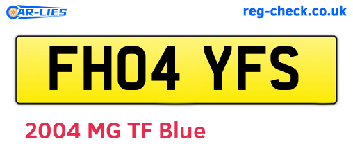 FH04YFS are the vehicle registration plates.