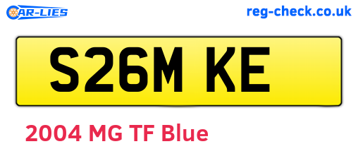 S26MKE are the vehicle registration plates.