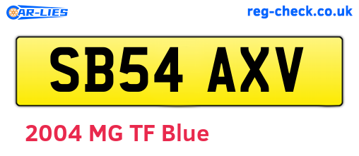 SB54AXV are the vehicle registration plates.