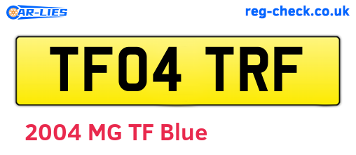 TF04TRF are the vehicle registration plates.