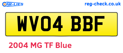 WV04BBF are the vehicle registration plates.