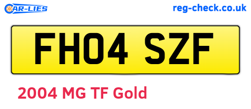 FH04SZF are the vehicle registration plates.