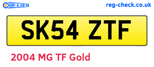 SK54ZTF are the vehicle registration plates.