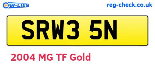 SRW35N are the vehicle registration plates.