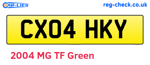 CX04HKY are the vehicle registration plates.