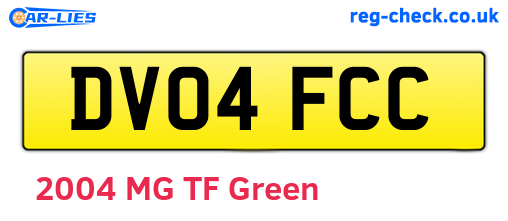 DV04FCC are the vehicle registration plates.
