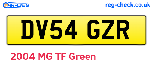 DV54GZR are the vehicle registration plates.