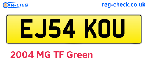 EJ54KOU are the vehicle registration plates.