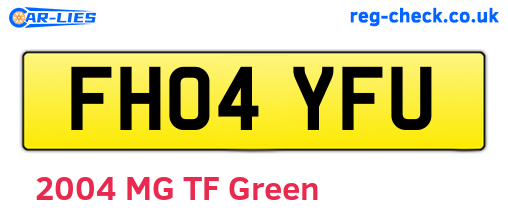 FH04YFU are the vehicle registration plates.