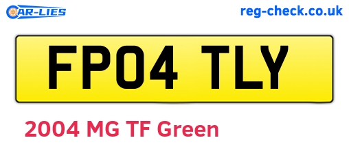 FP04TLY are the vehicle registration plates.
