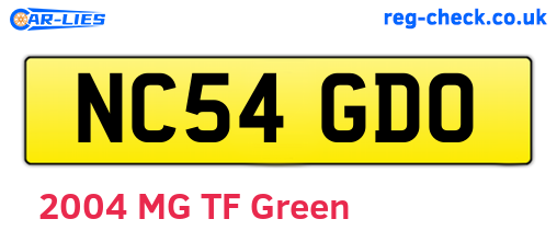 NC54GDO are the vehicle registration plates.