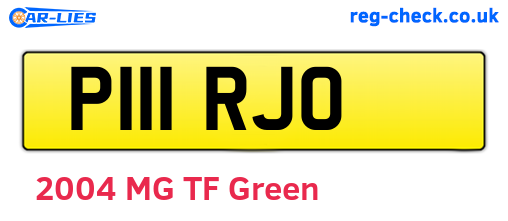 P111RJO are the vehicle registration plates.