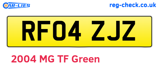 RF04ZJZ are the vehicle registration plates.