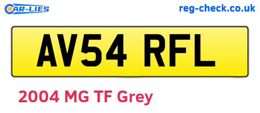 AV54RFL are the vehicle registration plates.