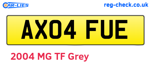 AX04FUE are the vehicle registration plates.