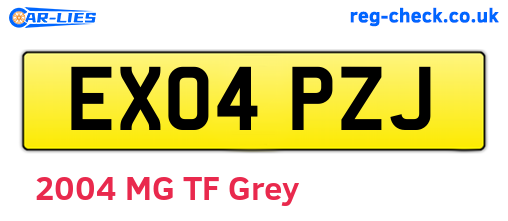 EX04PZJ are the vehicle registration plates.