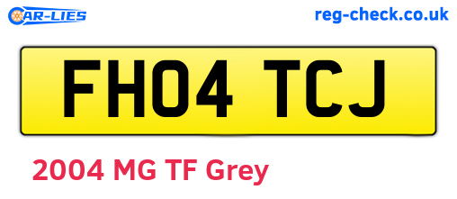 FH04TCJ are the vehicle registration plates.