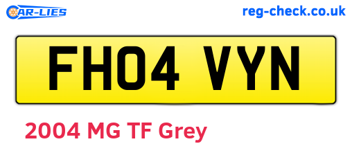 FH04VYN are the vehicle registration plates.