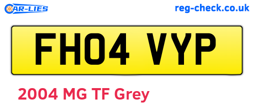 FH04VYP are the vehicle registration plates.