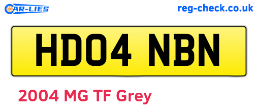 HD04NBN are the vehicle registration plates.