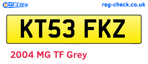 KT53FKZ are the vehicle registration plates.