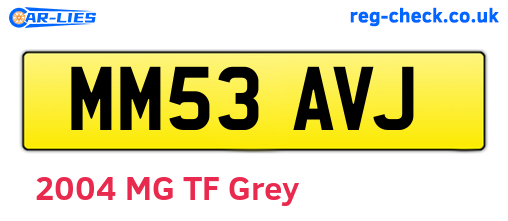 MM53AVJ are the vehicle registration plates.