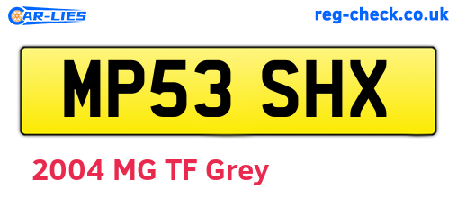 MP53SHX are the vehicle registration plates.