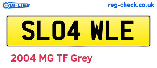 SL04WLE are the vehicle registration plates.