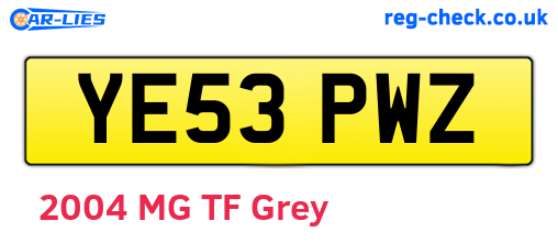 YE53PWZ are the vehicle registration plates.