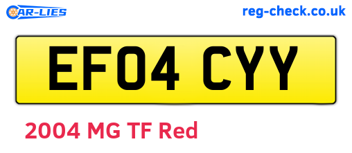 EF04CYY are the vehicle registration plates.