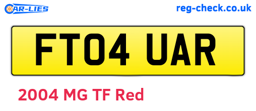FT04UAR are the vehicle registration plates.
