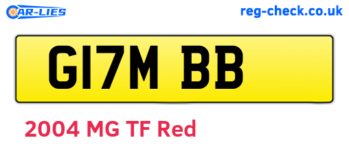 G17MBB are the vehicle registration plates.