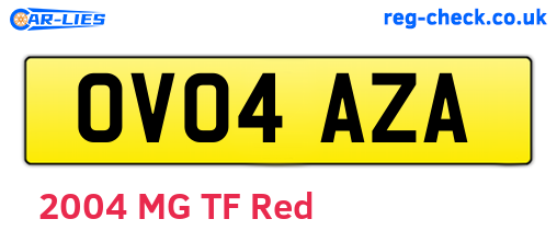 OV04AZA are the vehicle registration plates.