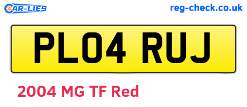 PL04RUJ are the vehicle registration plates.