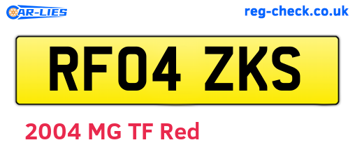 RF04ZKS are the vehicle registration plates.