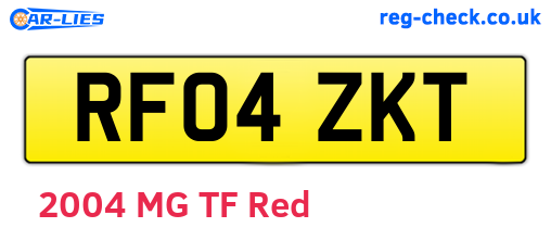 RF04ZKT are the vehicle registration plates.