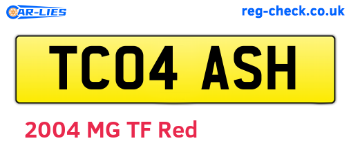 TC04ASH are the vehicle registration plates.