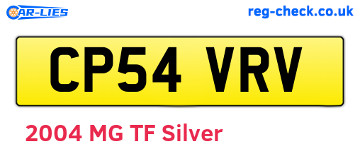 CP54VRV are the vehicle registration plates.