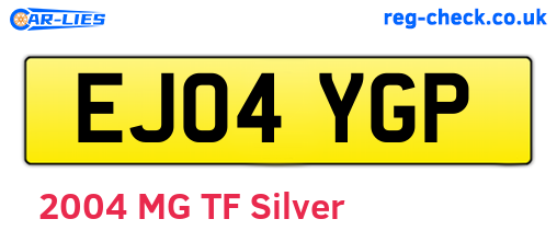 EJ04YGP are the vehicle registration plates.