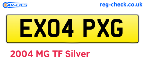 EX04PXG are the vehicle registration plates.
