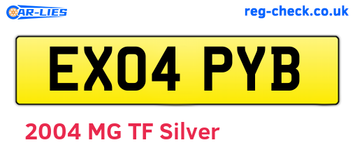 EX04PYB are the vehicle registration plates.