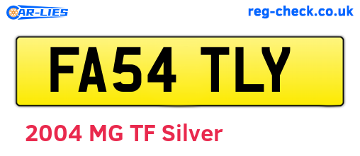 FA54TLY are the vehicle registration plates.