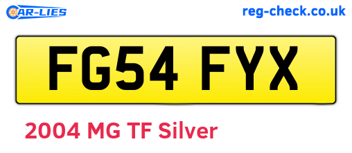 FG54FYX are the vehicle registration plates.