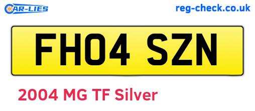 FH04SZN are the vehicle registration plates.
