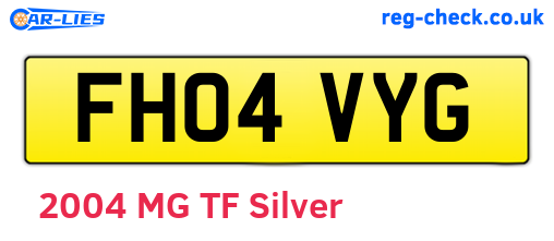 FH04VYG are the vehicle registration plates.
